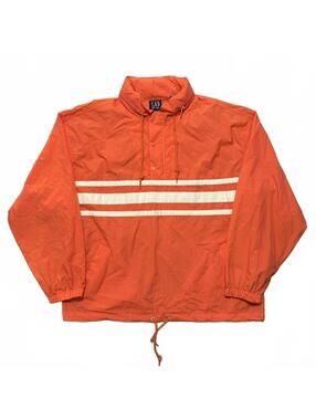 VTG 90's Gap Striped Popover Chaqueta Anorak Windbreaker Jacket Men's M Orange